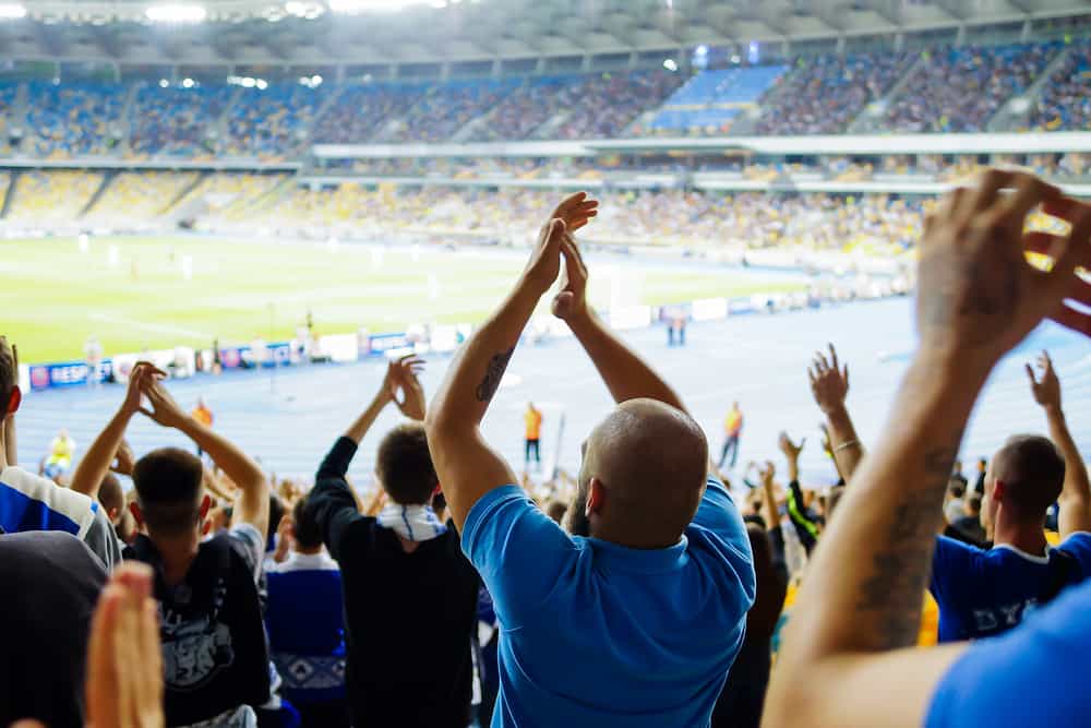 sporting fans at a sporting event.