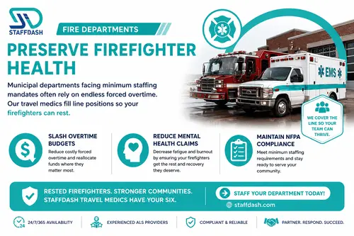 An infographic showing all the features that make travel paramedics valuable to fire departments.